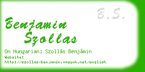 benjamin szollas business card